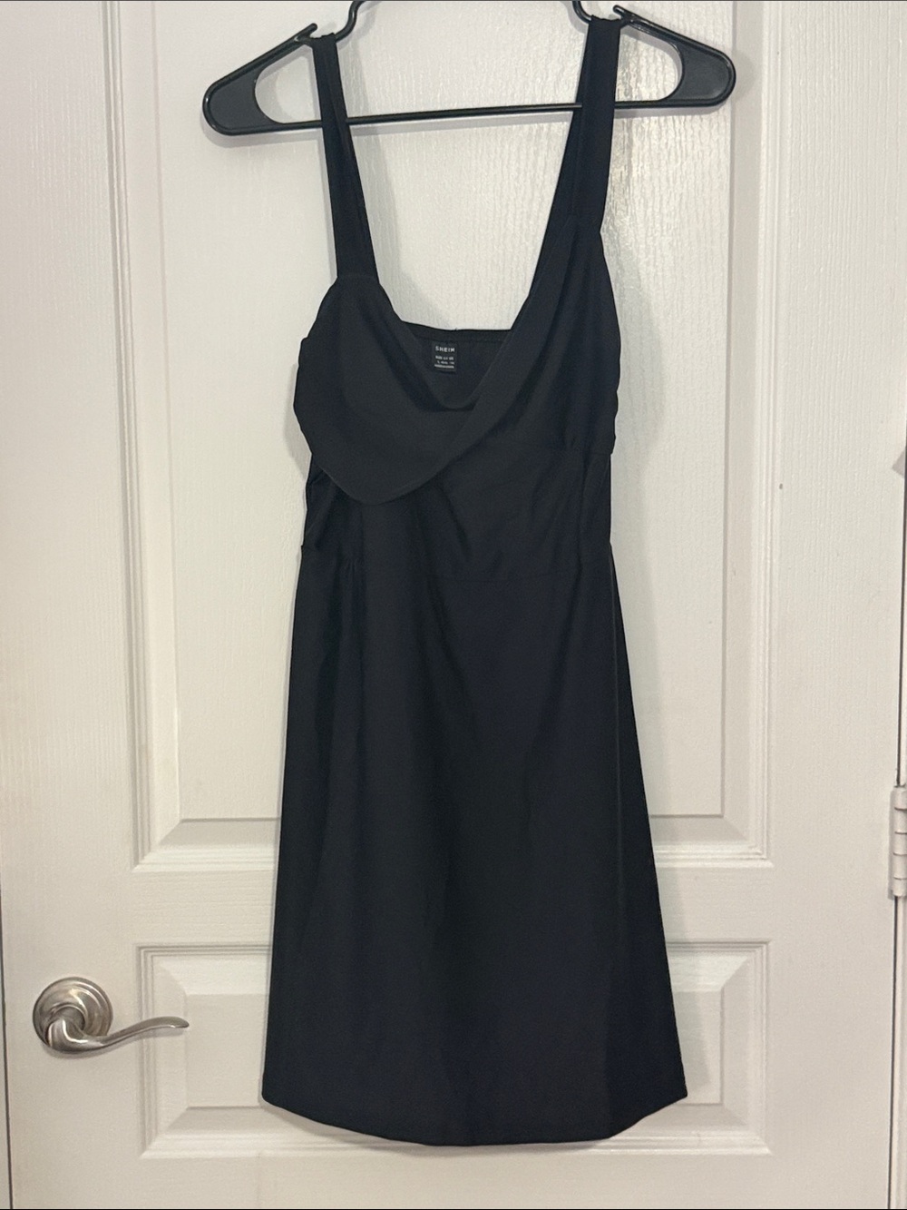 SHEIN Black Cowl Neck Mini Dress